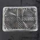 Vanity Tray Clear Cut Glass Rectangular Art Deco 1930s 30cm Starburst