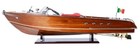 Large Riva Aquarama Speed Boat Wood Model 35  Italian Runabout W  Display Case