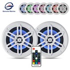  6  Genuine Marine 6 5  150w Marine Boat Speakers W rgb Led Light white Grilles