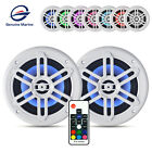 2x 6 5  150w Max 2-way Marine Black white Boat Audio Speakers 7 Color Backlits