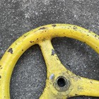 Vintage Industrial Steampunk Cast Iron Hand Wheel Yellow Valve Steering Antique