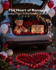 1000 Pieces Red Artificial Rose Petals With 12 Red Heart Led Tea Lights  Rose   