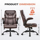 Heavy Duty Leather Office Rolling Computer Chair High Back Executive Desk Brown