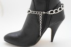 Women Silver Metal Chain Boot Bracelet Anklet Shoe Chunky Thick Link Basic Style