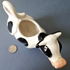 Vintage Ceramic Cow Creamer  Black   White Hand Painted  Farmhouse  Hobbyist