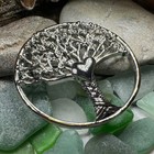 New Pewter Tree Of Life Heart Brooch Celtic Irish Scottish Nature Ladies Pin