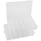 Clear Plastic Small Compartment Multi-use Storage Box  Set Of 2
