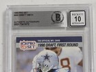 Emmitt Smith Signed 1990  Pro Set Rookie Card 685 Dallas Cowboys Beckett 10 Auto