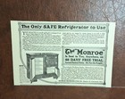 Antique Old - Monroe - Leonard - Oak Ice Box Refrigerator - 1908 Print Ad Lot