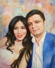 Custom Oil Portrait Painting From Your Photo 9 8 x11 8  On Paperboard
