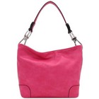Hobo Shoulder Bag With Big Snap Hook Hardware Fuchsia
