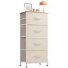 Compact 4-drawer Nightstand Dresser For Bedroom Storage  Cream White Finish