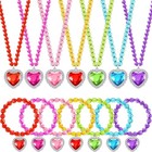 7 Sets Girl Dress Up Jewelry Toddler Princess Bracelet Necklaces Kids Valenti   