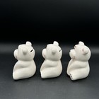 Three 4 X 3 25 Ceramic White Bears  Money Coin Bank Cute Faces With Eyebrows