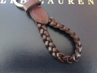 Polo Ralph Lauren Key Chain Fob Brown Braided Leather