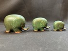 Vintage Bronze Elephants Figurine Statue Set Of 3 Rare   