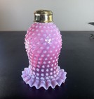 Vintage Fenton Cranberry Hobnail Crimped Ruffle Top Lamp Light Shade