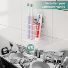Adhesive Toothbrush Holder Wall Mounted  Suction Toothpaste 2 Slots  White 