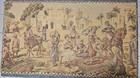 Vintage Belgian Tapestry Wall Hanging Art Dancing Girl 36 x20  Market Scene