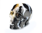 Skullis 2 0  Black Zebra Agate Crystal Skull  Hand Carved Gemstone Fine Art Scul