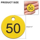 Numbers Key Tags  0-50 Plastic Id Hang Tag Numbered Tags yellow   Black 