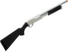 S t M870 Type Full Metal Spring Airsoft Training Shotgun - Police - Chrome
