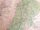 Original 1846 Antique Map Of Palestine Israel Middle East Genuine Old Ansart Map
