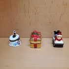 Vintage Lot Of 3 Ceramic Christmas Holidays Hinged Trinket Boxes Gift Box 4 58