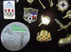 Vtg 40 Pc Lapel Pins Pinbacks Jewelry Lot Service Awards Fraternal Olympics  
