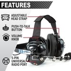 Rugged Radios H41-cf Behind The Head Carbon Fiber Nascar Racing Two Way Headset