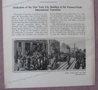 1915 Dedication New York City Building - Panama-pacific International Exposition