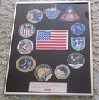 Nasa Beta Cloth Apollo Mission Patch Set Original Vintage Owens Corning Display
