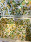 Vintage Sewing Basket Green Yellow Floral
