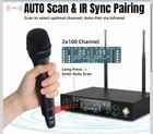 New Wireless Microphone System  Dual Uhf Metal Cordless Mic Set - Dj Party 500ft