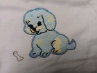 Vintage 24  Square Baby Quilt With Four Appliqued Embroidered Cute Baby Animals 