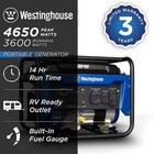 4 650 3 600-watt Gas Powered Portable Generator With Recoil Start