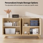 Storage Cabinet Coffee Bar Buffet Sideboard Hutch Cupboard With Doors For Dining