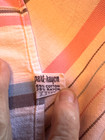 Vtg Mcm Startex Kitchen Towel Striped Teal Pink Gray 19 x28 5  Tea Dish Read Fsh