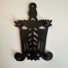 Vintage Spiller Black Cast Iron Trivet Footed Hearth Broom Batavia Ny Usa