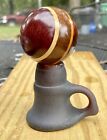Tumbled Sea Glass Clorox Bottle Top Amber Chunk Funnel Display Stand Diffuser