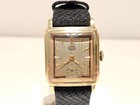 Vintage Rare Early Rectangle Men Germany Gold Plated  Mechanical Watch ruhla 