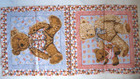   Fabric Pillow Top Panel Teddy Bear 17x35  Patchwork Border Cotton 2 Tops