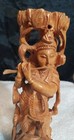 Vintage Old Collectible Hand Carved Wooden Hindu Goddess Standing Figure Statue