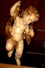 11  Anri Wood Hand Carved Carving Angel Putto Cherub Italy Statue Wall Figure