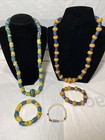 Old Trade Bead Necklace   Bracelet Set - Lot Of 6 Pieces