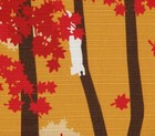 Furoshiki Wrapping Cloth Squirrels And Maple Leaves Motif Japanese Fabric 50cm