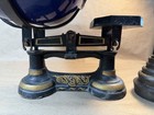 Vintage Cast Iron Balance Scale W  6 Weights Tray Antique Kitchen Decor