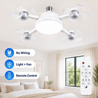 Socket Ceiling Fan With Led Light And Remote e26 e27 for Bedroom garage kitchen