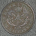 Canada  Bank Of Upper Canada Token  1854  One Half Penny  Xf  Pc-5c1