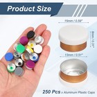250 Pcs 13mm Aluminum Plastic Vial Top Caps  White Gold